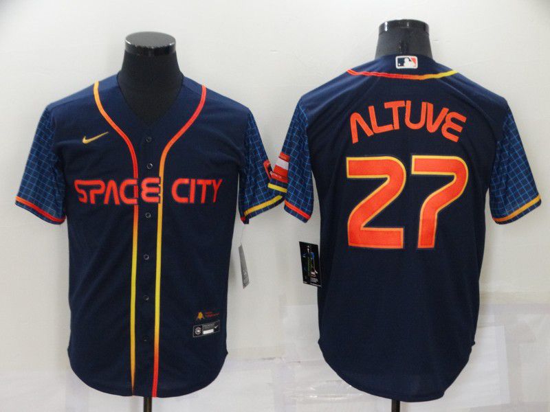 Men Houston Astros #27 Altuve Blue City Edition Game Nike 2022 MLB Jerseys->tampa bay rays->MLB Jersey